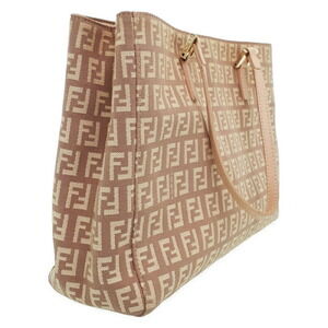 Fendi Zucchino Handbag Shoulder Leather Bag Brown